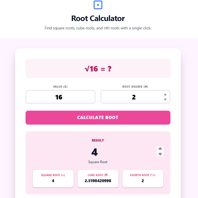 Root Calculator: Calculate Any Root of Any Number Step by Step