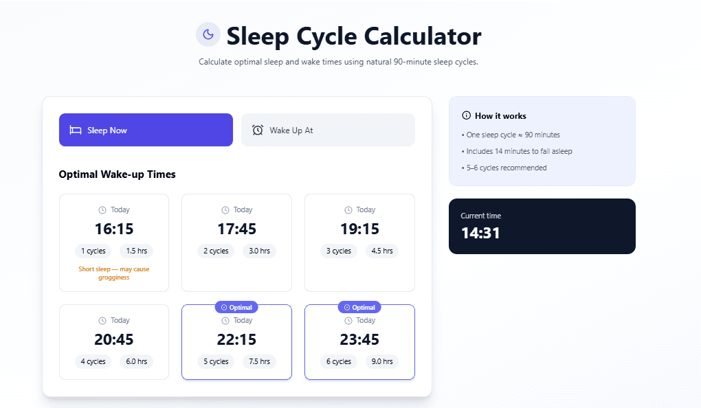 Sleep Cycle Calculator Guide: Optimize Sleep & Wake Times