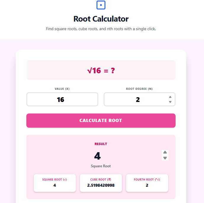Root Calculator: Calculate Any Root of Any Number Step by Step
