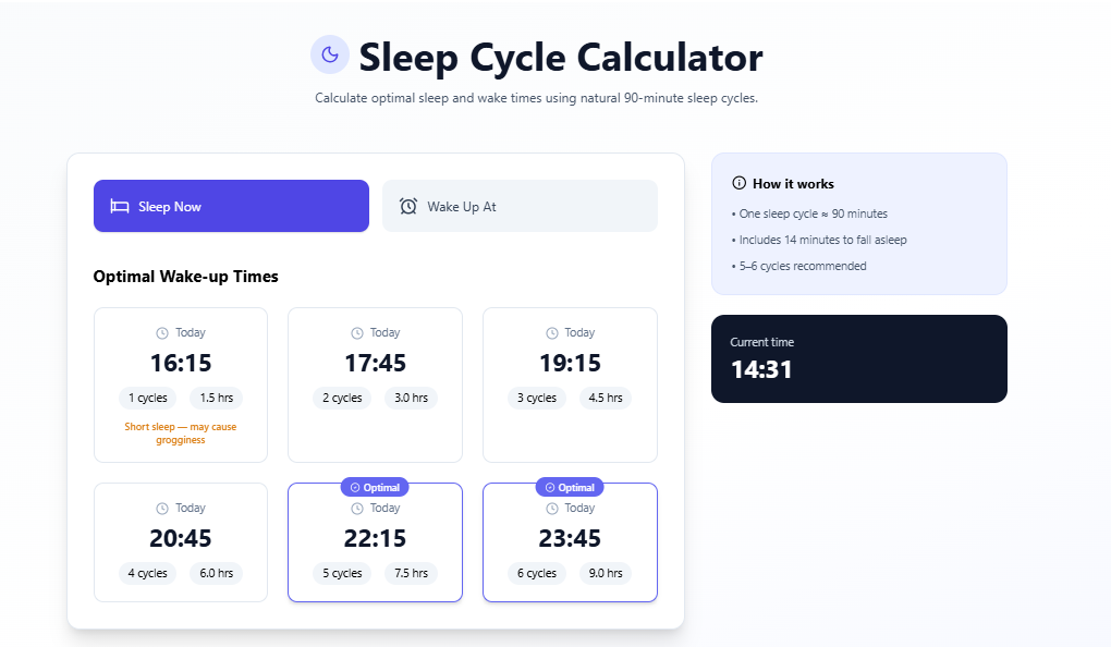 Sleep Cycle Calculator Guide: Optimize Sleep & Wake Times