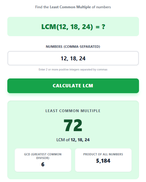 LCM Calculator: Find Least Common Multiple Step by Step