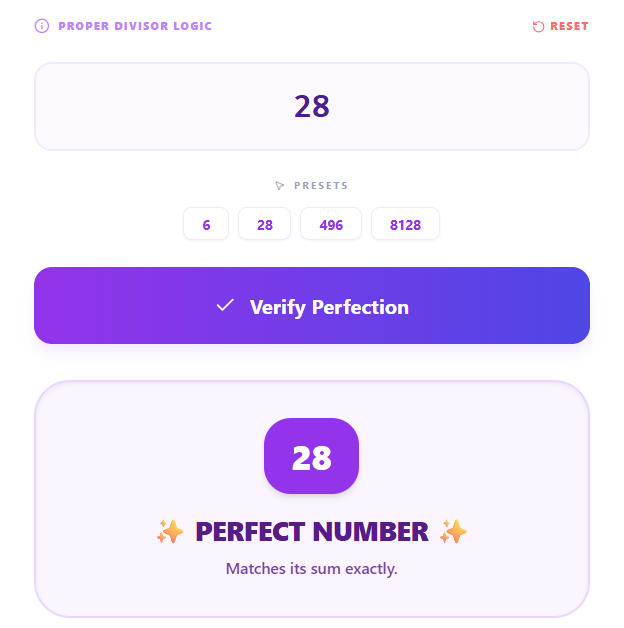 Perfect Number Calculator: Check If a Number Is Perfect Step by Step
